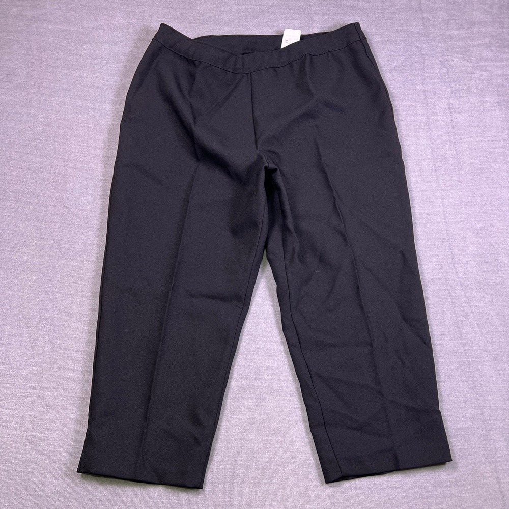 Bend Over Pull On Comfort High Rise Crop Pants Women 18P Black Polyester